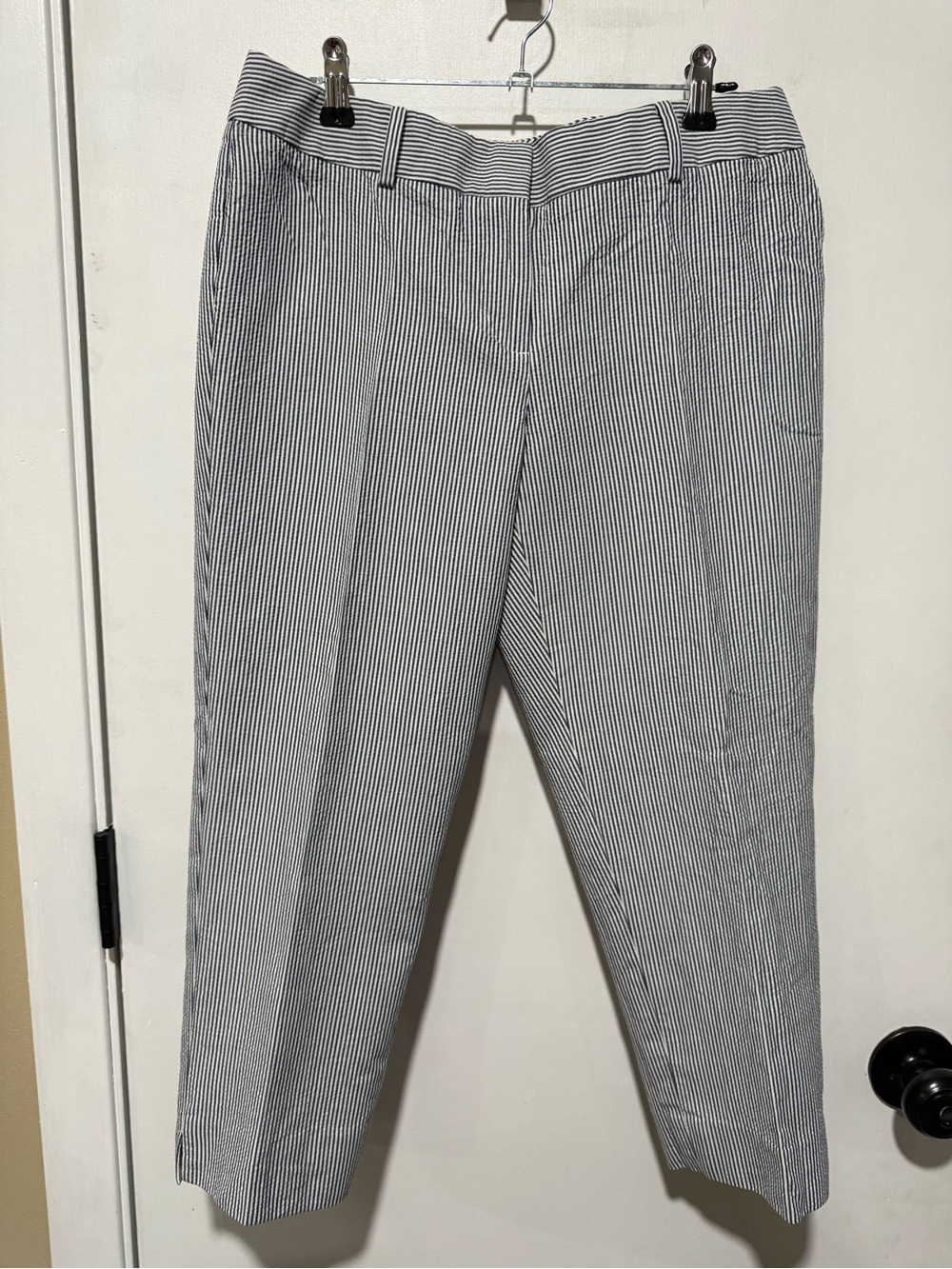Talbots Gray and White Striped Petite Pants-#1462